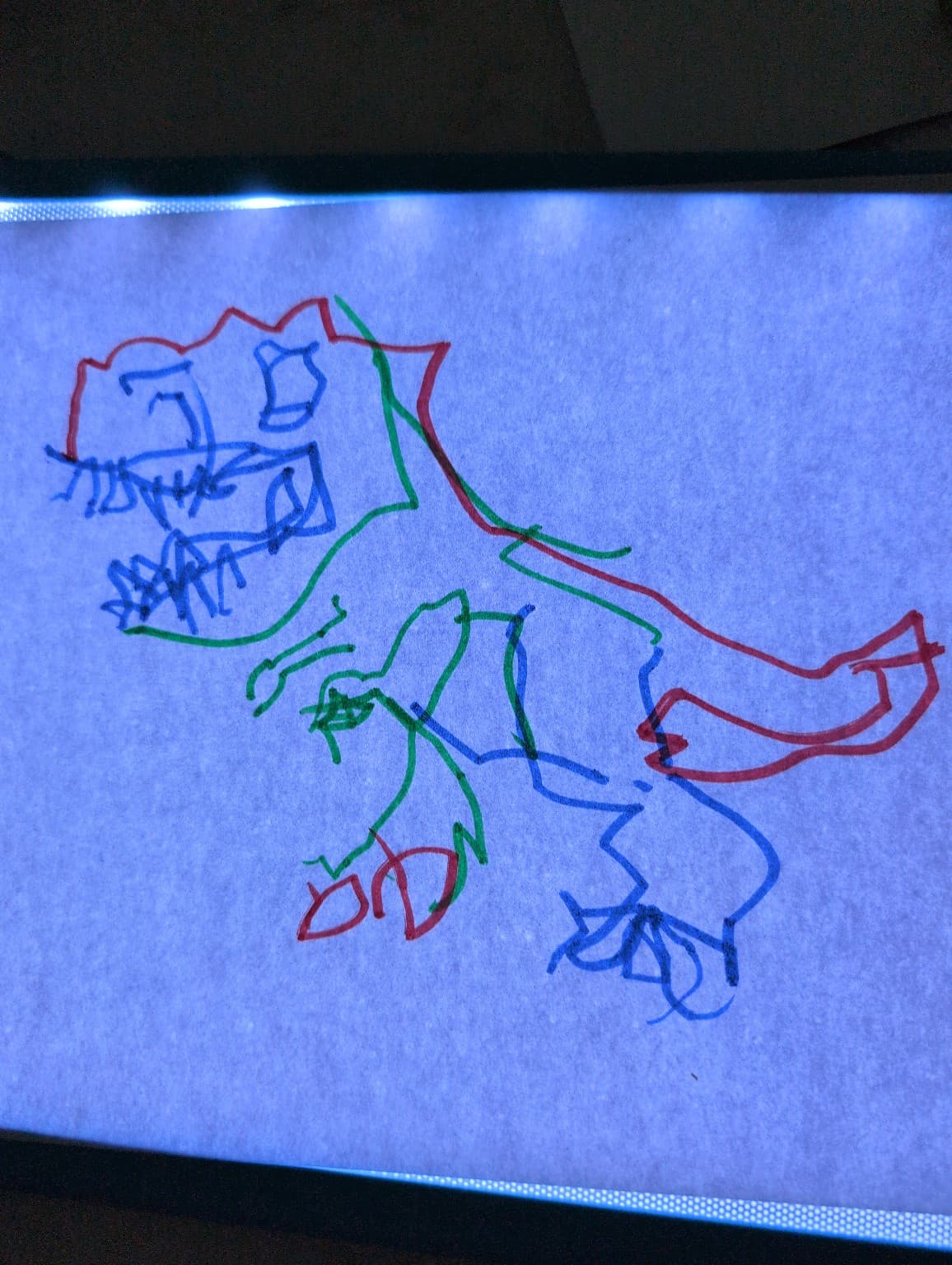 A phone photo of the drawing, with its four corners found