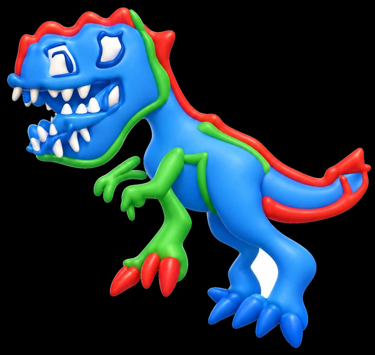 The dinosaur drawing in the 3D Animated style