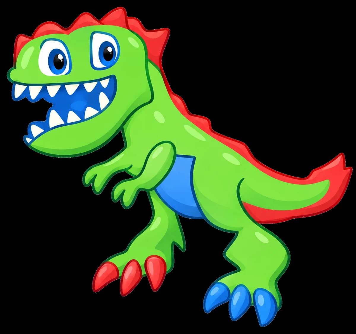 The dinosaur drawing in the Preschool Cartoon style